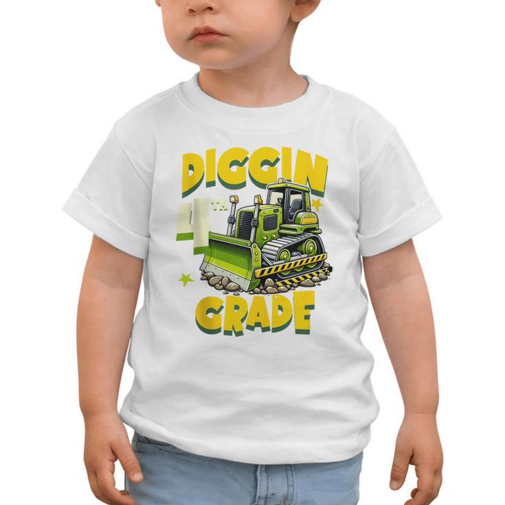 Diggin 4th Grade Bulldozer Back To School Graphic Toddler T-Shirt