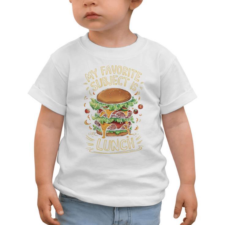 My Favorite Subject Is Lunch Hamburger Back To School Premium Tri-Blend Graphic Toddler T-Shirt