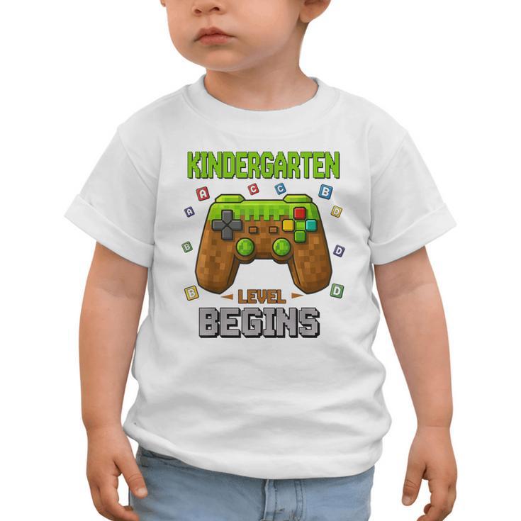 First Day Of Kindergarten Level Begins Back To School Graphic Toddler T-Shirt First Day Of Kindergarten Level Begins Back To School Graphic Toddler T-Shirt
