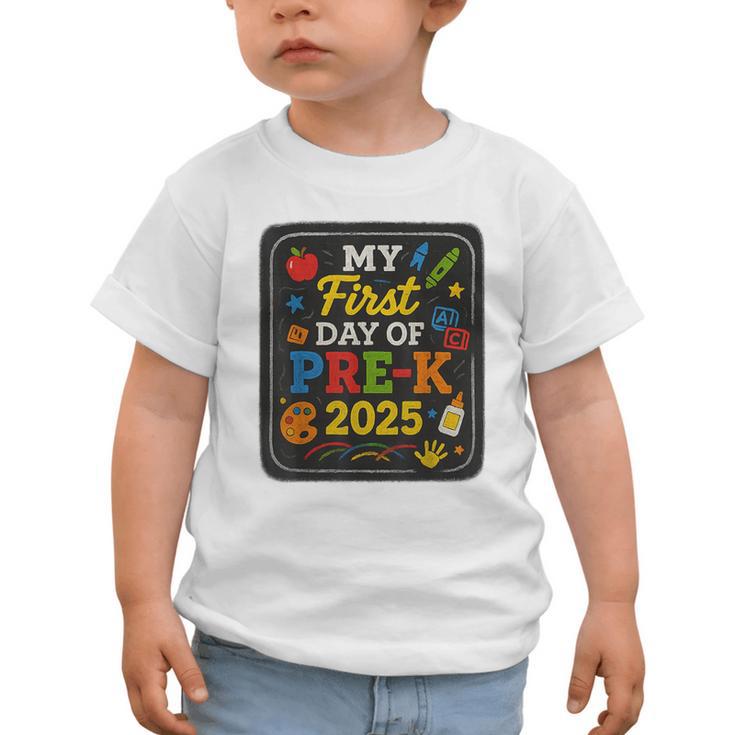 My First Day Of Pre-K 2025 Back To School Kids Graphic Toddler T-Shirt My First Day Of Pre-K 2025 Back To School Kids Graphic Toddler T-Shirt