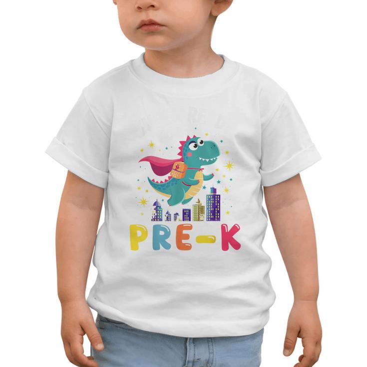 First Day Pre-K Back To School Dinosaur Graphic Toddler T-Shirt First Day Pre-K Back To School Dinosaur Graphic Toddler T-Shirt