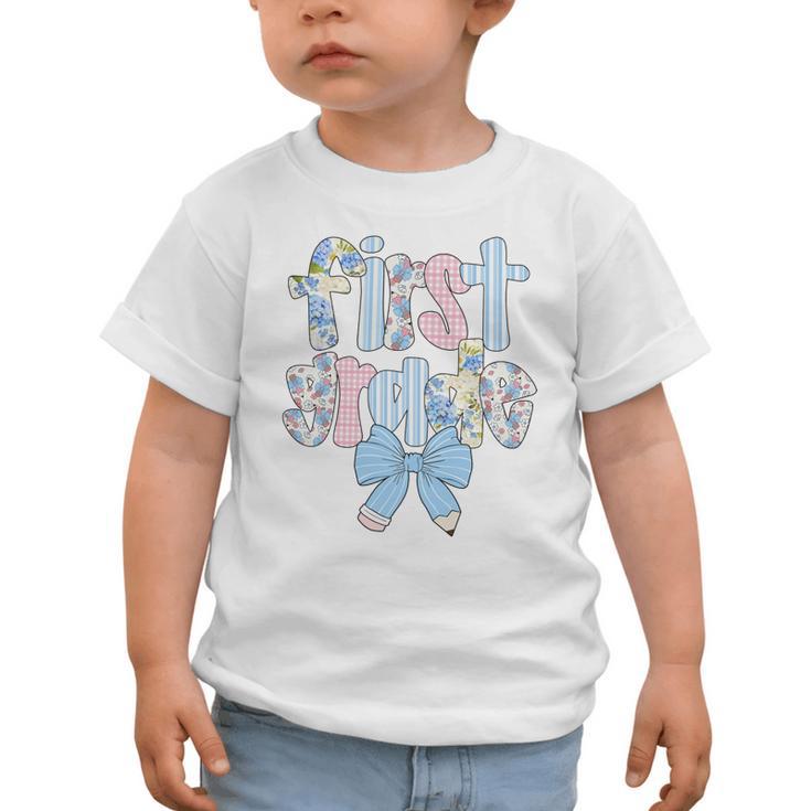 First Grade Coquette Bow Pencil First Day Back To School Performance Graphic Toddler T-Shirt