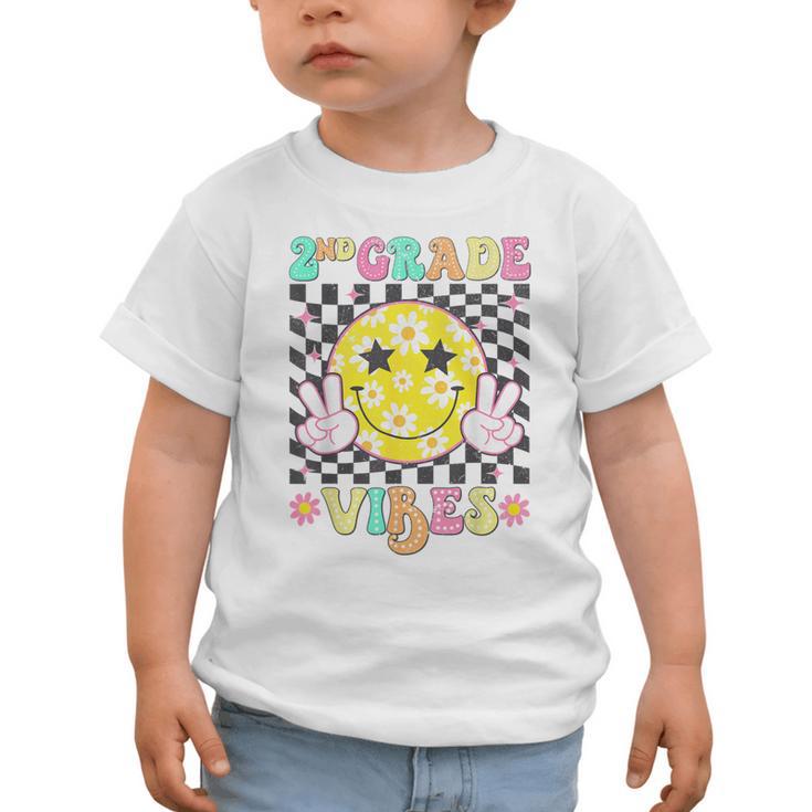 Girls 2nd Grade Vibes Smile Face Back To School Second Grade Graphic Toddler T-Shirt