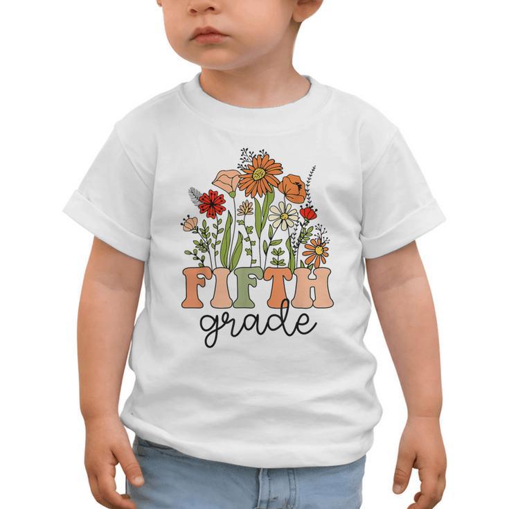 Groovy Fifth Grade Wildflowers Back To School 5th Grade Graphic Toddler T-Shirt