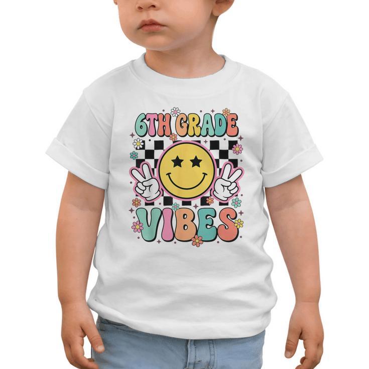 Groovy Sixth 6TH Grade Vibes Back To School First Day Kids Graphic Toddler T-Shirt