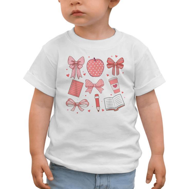 Happy Back To School 1st Day Toddler Girl Boho Coquette Bows Graphic Toddler T-Shirt Happy Back To School 1st Day Toddler Girl Boho Coquette Bows Graphic Toddler T-Shirt