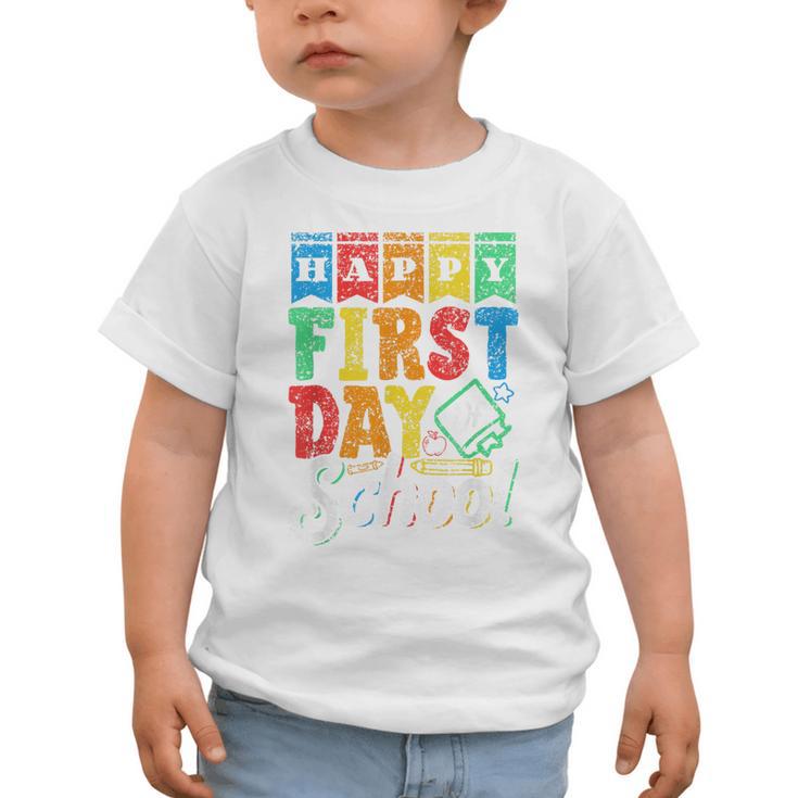 Happy First Day Of School Pupil Kids Grade Back To School 1 Graphic Toddler T-Shirt Happy First Day Of School Pupil Kids Grade Back To School 1 Graphic Toddler T-Shirt