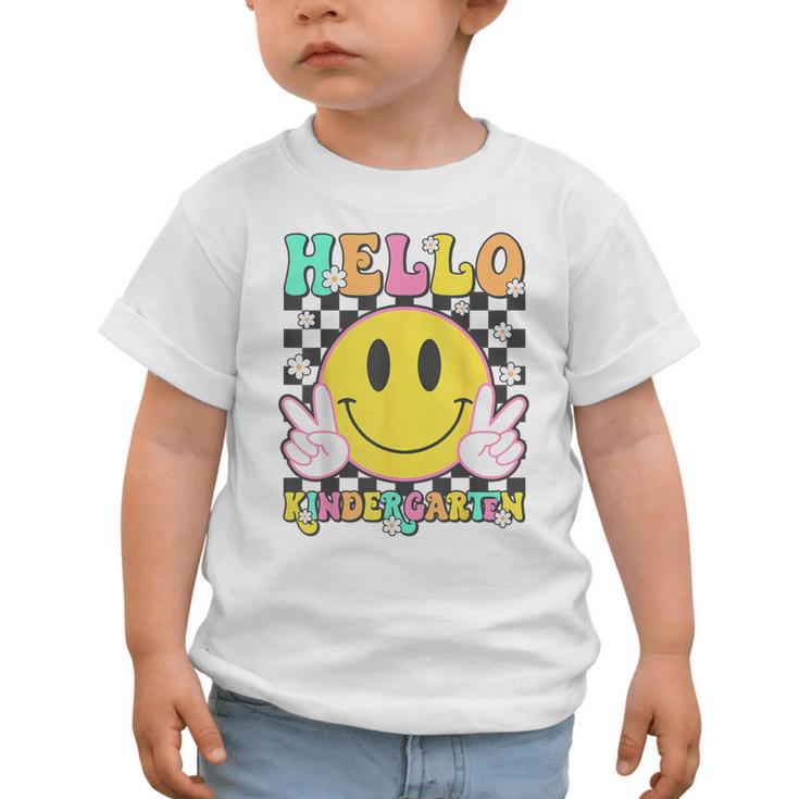 Hello Kindergarten Smile Face Back To School Girl Kid Graphic Toddler T-Shirt