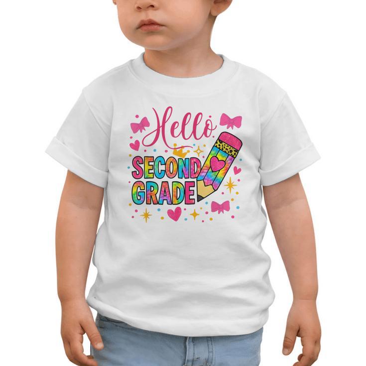 Hello Second Grade Colorful Pencil Tie Dye Back To School Graphic Toddler T-Shirt Hello Second Grade Colorful Pencil Tie Dye Back To School Graphic Toddler T-Shirt