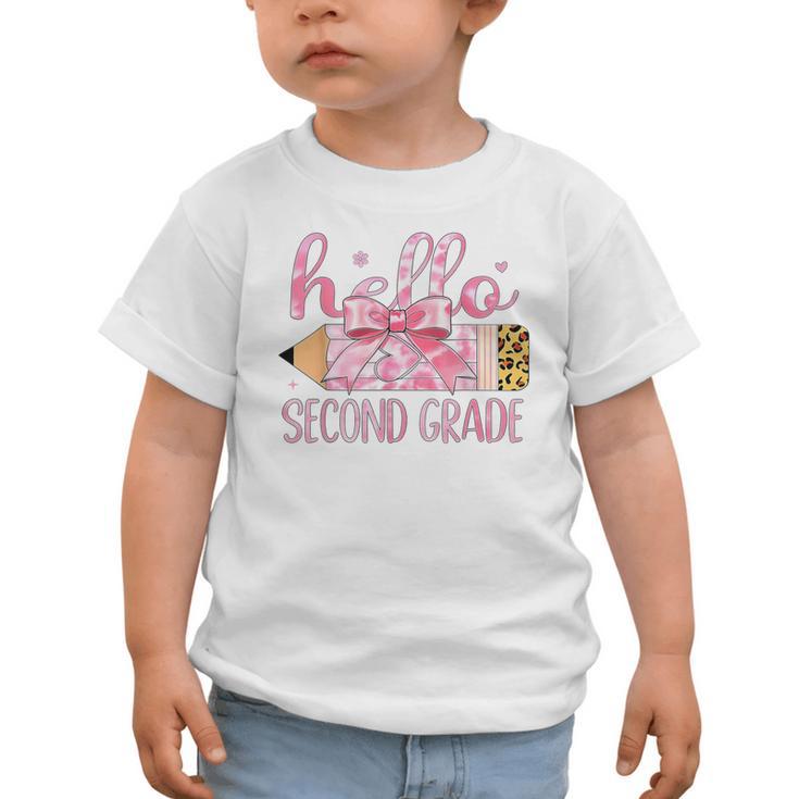 Hello Second Grade Pencil Tie Dye Coquette Back To School Graphic Toddler T-Shirt