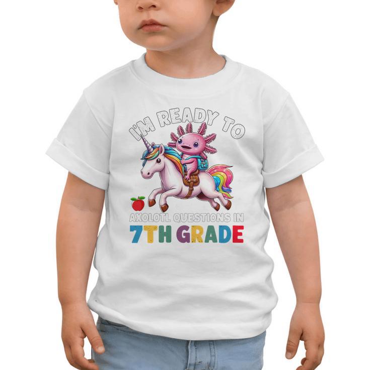 I'm Ready To Axolotl Questions In 7th Grade Back To School Premium Tri-Blend Graphic Toddler T-Shirt