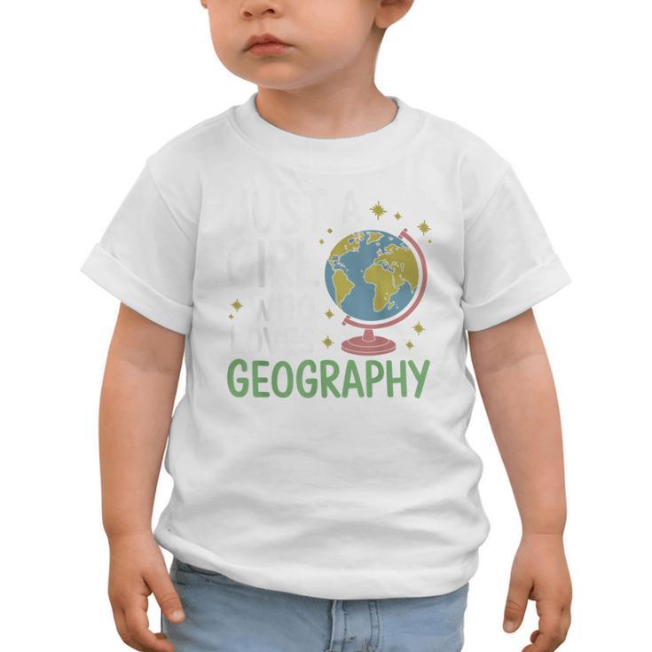Just a Girl Who Loves Geography Back To School Kids Girls Graphic Toddler T-Shirt