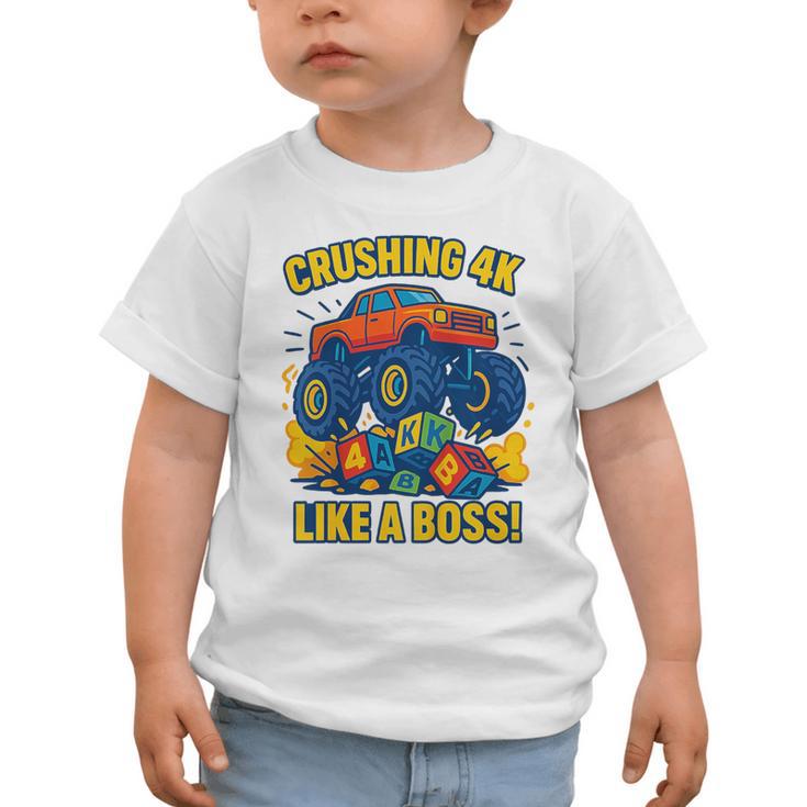 Kids 4k Boys Back To School Shirt Monster Truck Crushing 4k Graphic Toddler T-Shirt Kids 4k Boys Back To School Shirt Monster Truck Crushing 4k Graphic Toddler T-Shirt