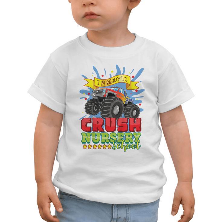 Kids Back To School Monster Truck Nursery Ready Crush First Day Graphic Toddler T-Shirt Kids Back To School Monster Truck Nursery Ready Crush First Day Graphic Toddler T-Shirt