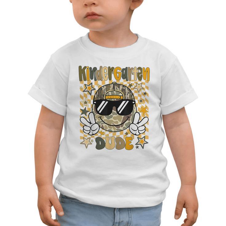 Kindergarten Camo Camouflage Smile Face Back To School Kids Graphic Toddler T-Shirt