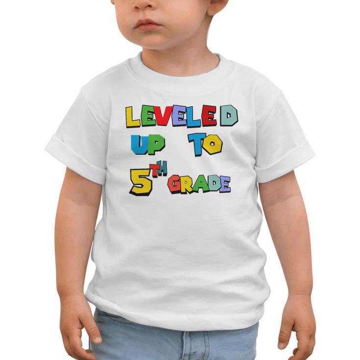 Leveled Up To 5th Grade Back To School Kids Boys Premium Tri-Blend Graphic Toddler T-Shirt