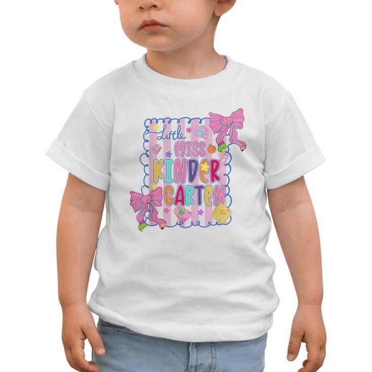 Little Miss Kindergarten Kids Girls Coquette Back To School Graphic Toddler T-Shirt
