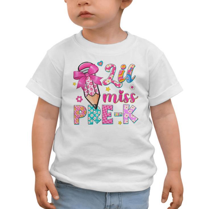 Pencil Bow Lil Miss Pre-K Pre-K Back To School Graphic Toddler T-Shirt Pencil Bow Lil Miss Pre-K Pre-K Back To School Graphic Toddler T-Shirt