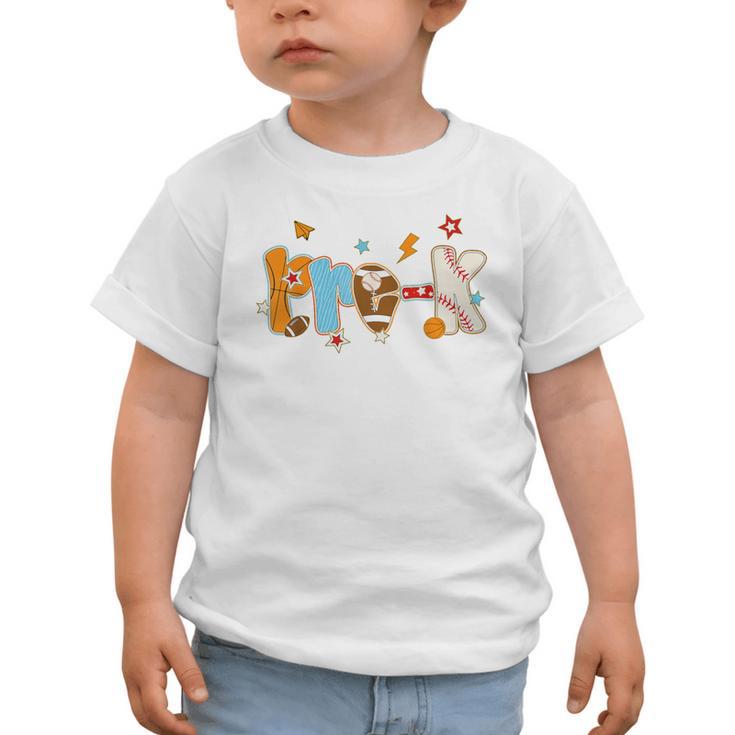 Pre K Preschool Football Basketball Baseball Back To School Graphic Toddler T-Shirt