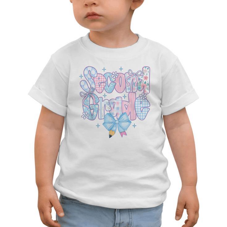 Preppy Second Grade First Day Back To School 2nd Grade Bow Graphic Toddler T-Shirt