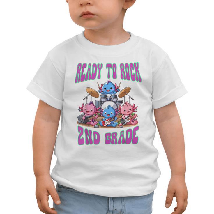 Ready To Rock 2nd Grade Back To School Axolotl 2024 School Graphic Toddler T-Shirt Ready To Rock 2nd Grade Back To School Axolotl 2024 School Graphic Toddler T-Shirt