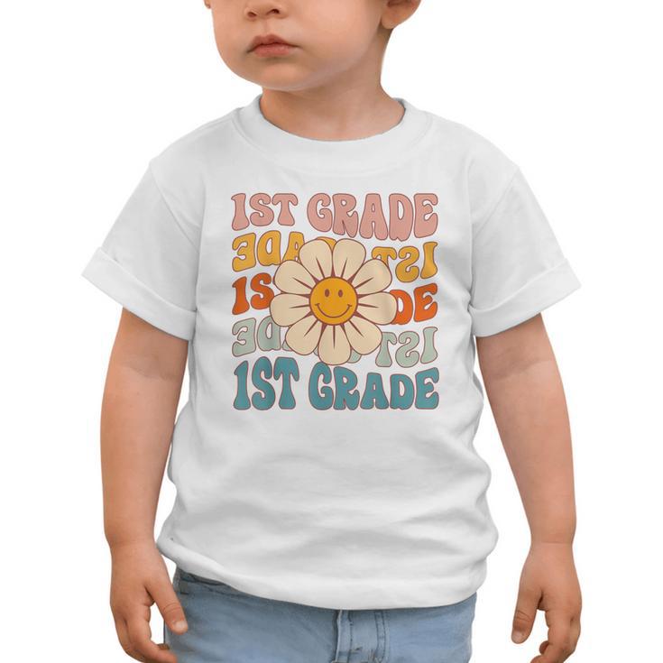 Retro 1st Grade Daisy Colorful Back To School First Grade Graphic Toddler T-Shirt