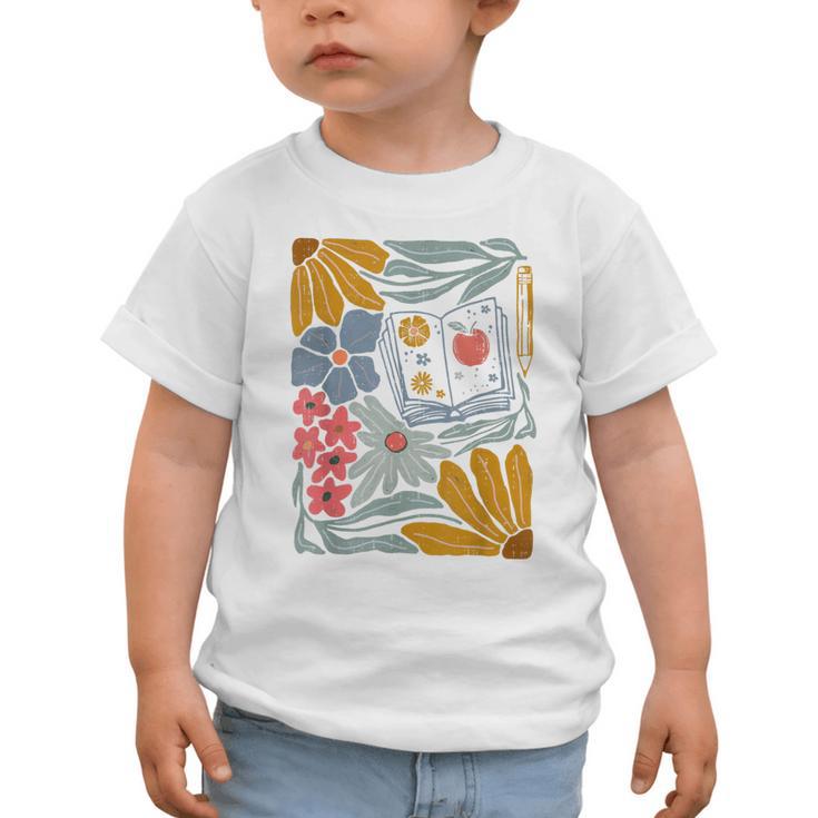 Retro Boho Flower Floral Back To School First Day Of School Graphic Toddler T-Shirt Retro Boho Flower Floral Back To School First Day Of School Graphic Toddler T-Shirt