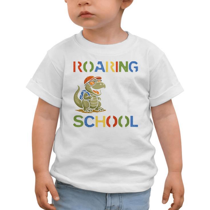 Roaring Into Preschool First Day Back To School Students Graphic Toddler T-Shirt Roaring Into Preschool First Day Back To School Students Graphic Toddler T-Shirt