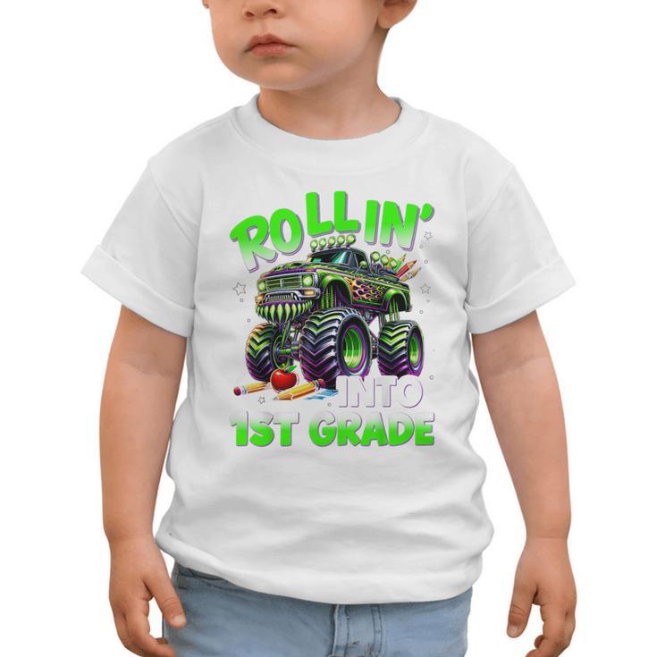 Rollin' Into 1st Grade Monster Truck Back To School Boys Graphic Toddler T-Shirt Rollin' Into 1st Grade Monster Truck Back To School Boys Graphic Toddler T-Shirt