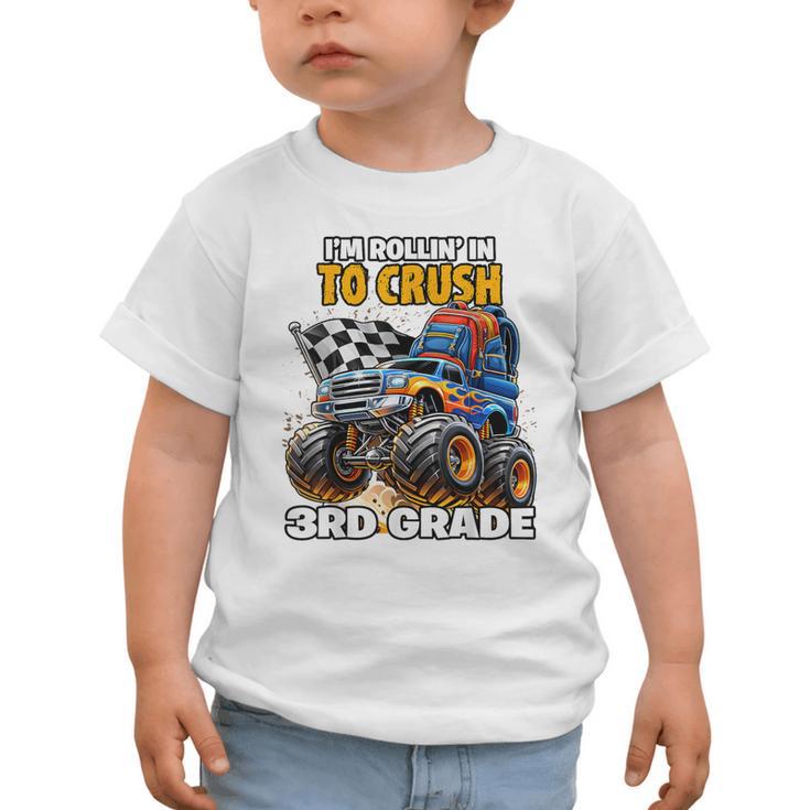 Rollin Crush Monster Truck Back To School 3rd Grade Boys Graphic Toddler T-Shirt