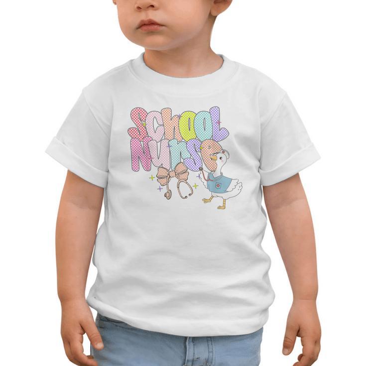 School Nurse Back To School Silly School Nurse Goose Graphic Toddler T-Shirt