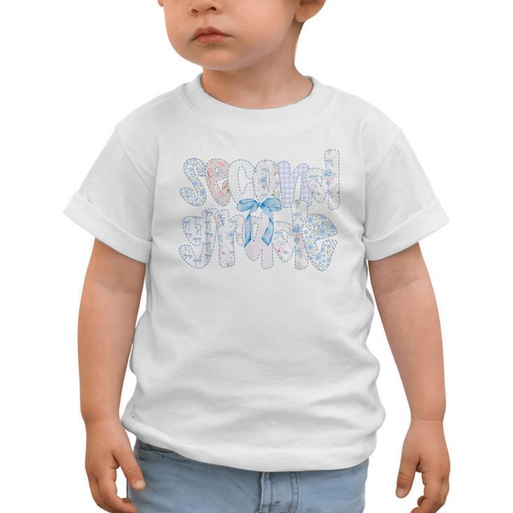 Second Grade Student Back To School Pastel Floral Bow Graphic Toddler T-Shirt Second Grade Student Back To School Pastel Floral Bow Graphic Toddler T-Shirt