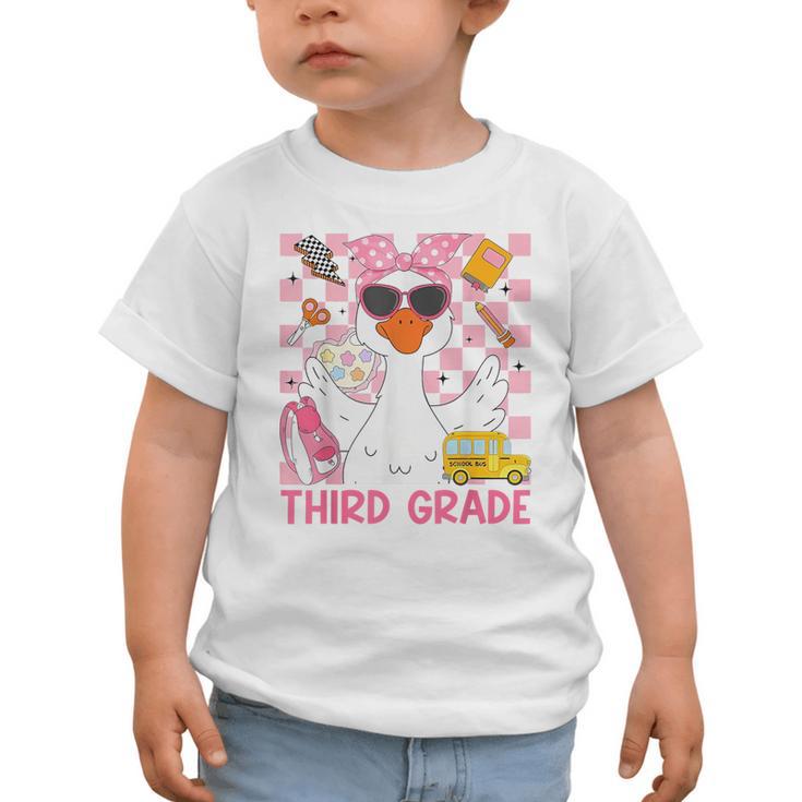 Silly Goose Third Grade Grade Back To School Coquette Girly Graphic Toddler T-Shirt