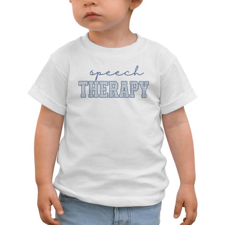 Speech Therapy Gingham SLP Therapist Summer Back To School Graphic Toddler T-Shirt