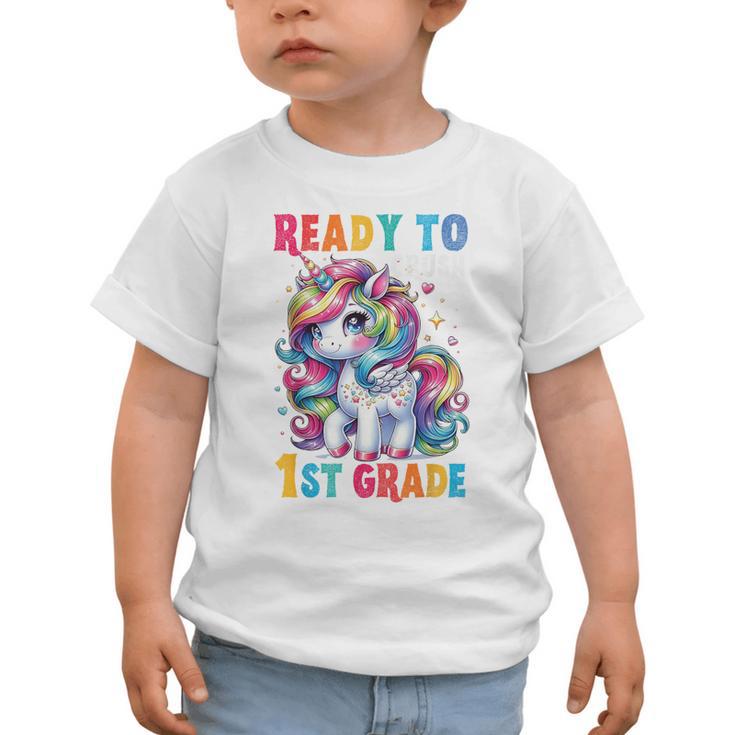 Student Unicorn Ready Back To School Crush 1st Grade Girls Graphic Toddler T-Shirt Student Unicorn Ready Back To School Crush 1st Grade Girls Graphic Toddler T-Shirt