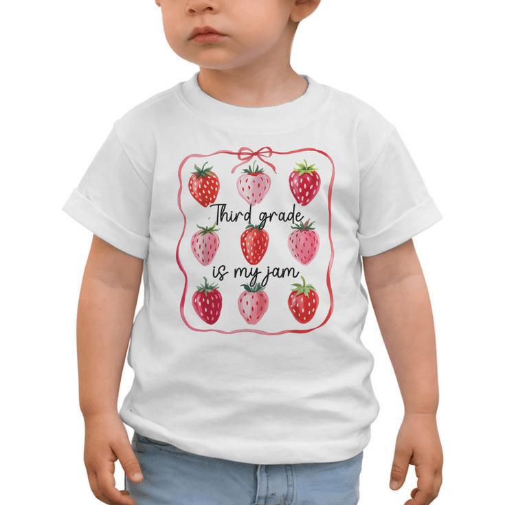 Third Grade Is My Jam Strawberry 3rd Grade Back To School Graphic Toddler T-Shirt
