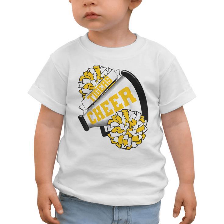 Tigers Cheer Back To School Cheerleading Spirit GY Graphic Toddler T-Shirt Tigers Cheer Back To School Cheerleading Spirit GY Graphic Toddler T-Shirt