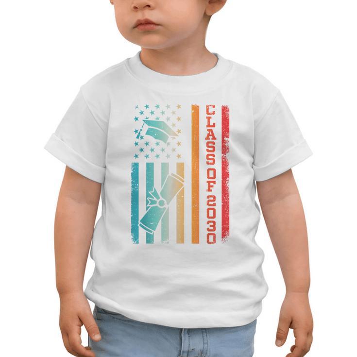Vintage Class Of 2030 Graduation Back To School USA Flag Graphic Toddler T-Shirt Vintage Class Of 2030 Graduation Back To School USA Flag Graphic Toddler T-Shirt