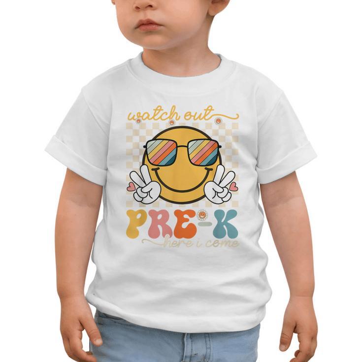 Watch Out Pre-K Grade Here I Come Back To School Pre-K Smile Graphic Toddler T-Shirt Watch Out Pre-K Grade Here I Come Back To School Pre-K Smile Graphic Toddler T-Shirt