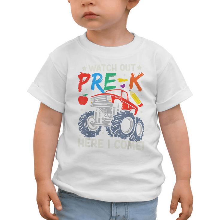 Watch Out Pre-K Here I Come Monster Truck Back To School Graphic Toddler T-Shirt