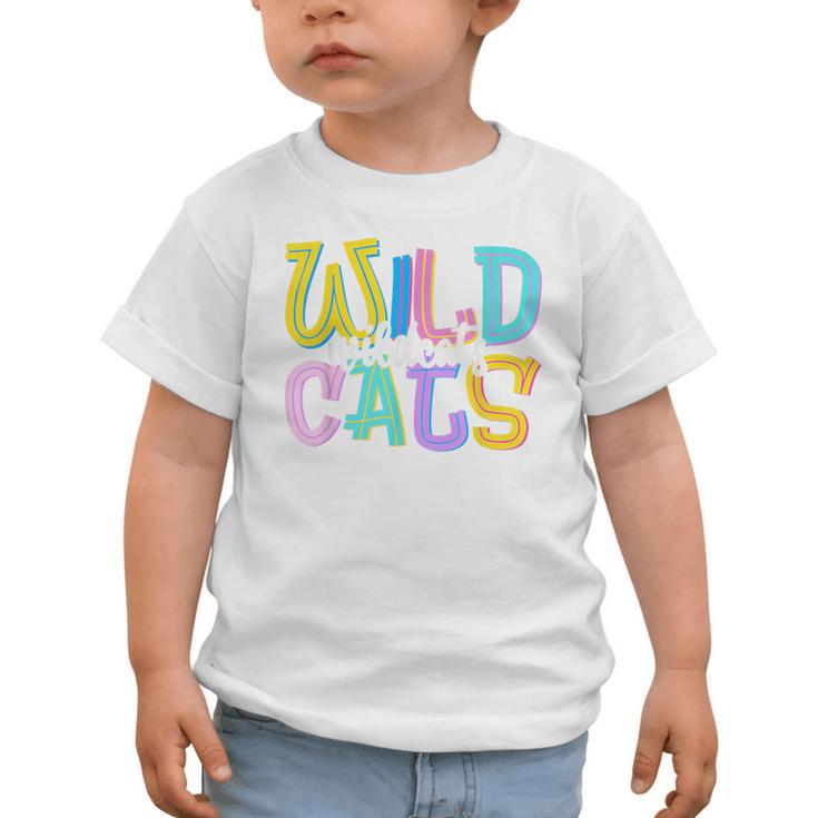 Wildcats School Spirit Groovy Back To School Girls Graphic Toddler T-Shirt