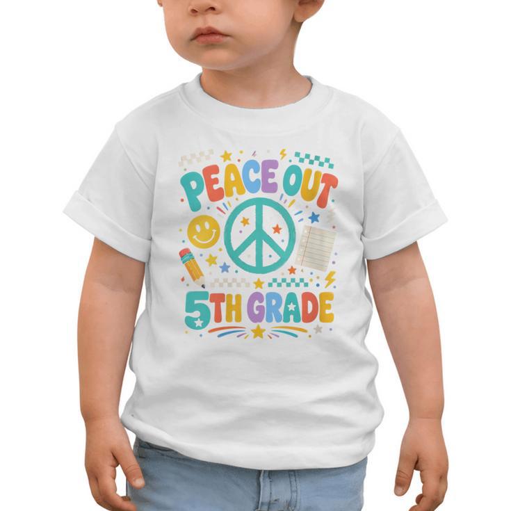 Women's Peace Out 5th Grade Retro Back To School Students Graphic Toddler T-Shirt