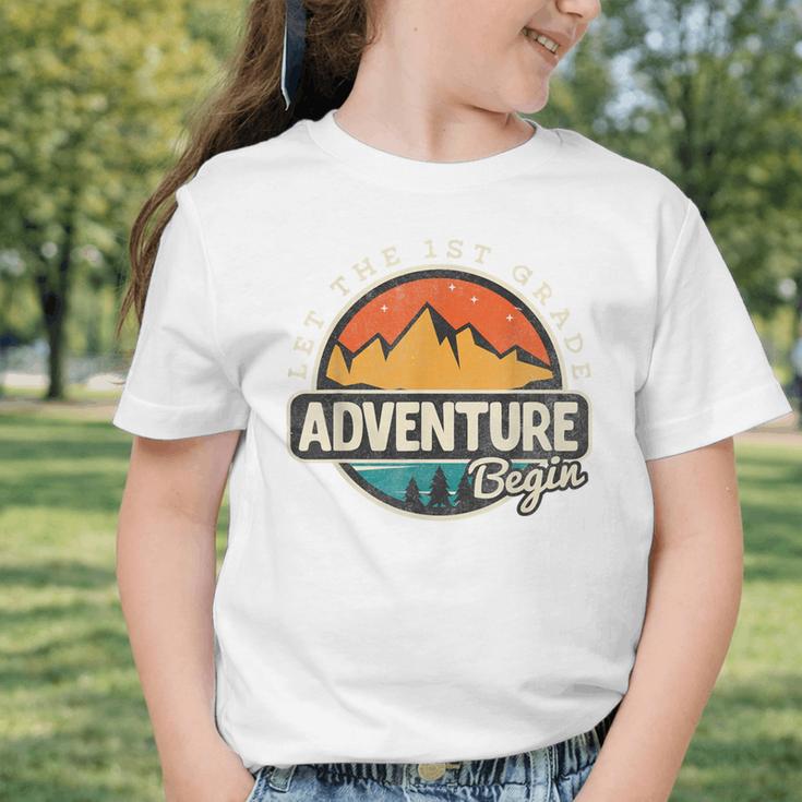 1st First Grade Shirt Adventure Begin Back To School Graphic Toddler T-Shirt 1st First Grade Shirt Adventure Begin Back To School Graphic Toddler T-Shirt
