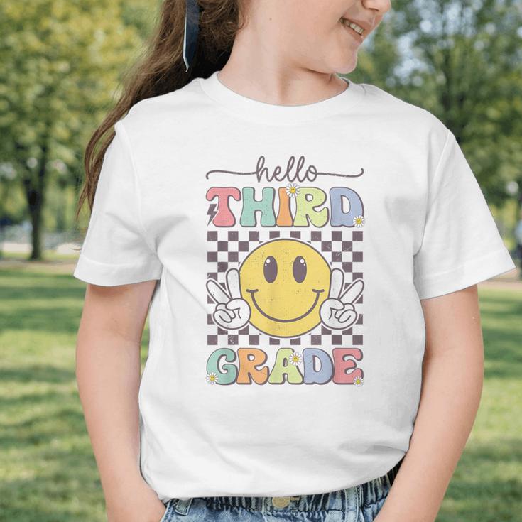 3rd Grade Team Back To School Hello Third Grade Smile Face Graphic Toddler T-Shirt