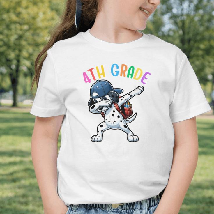 4th Grade Crew Dalmatian Dog Dabbing Back To School Premium Tri-Blend Graphic Toddler T-Shirt