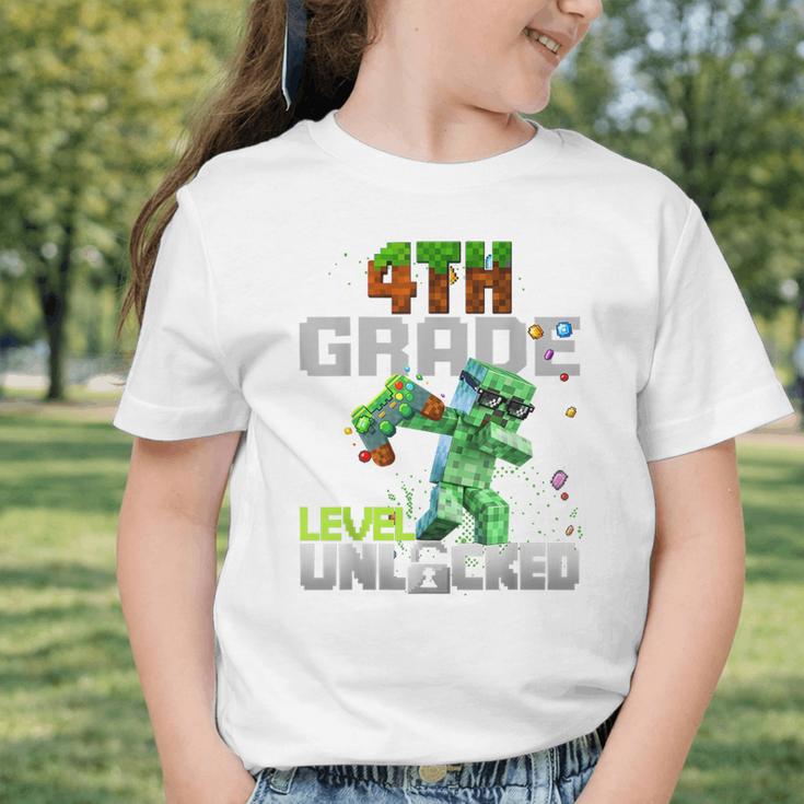 4th Grade Level Unlocked Back To School Pixel Game Graphic Toddler T-Shirt