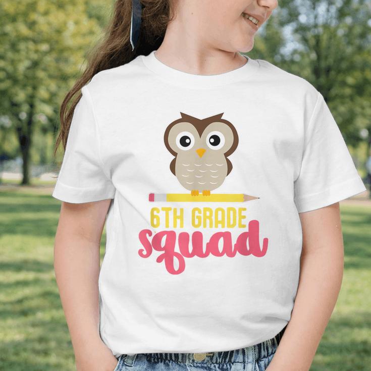 6th Grade Squad Back To School Owl & Pencil Graphic Toddler T-Shirt