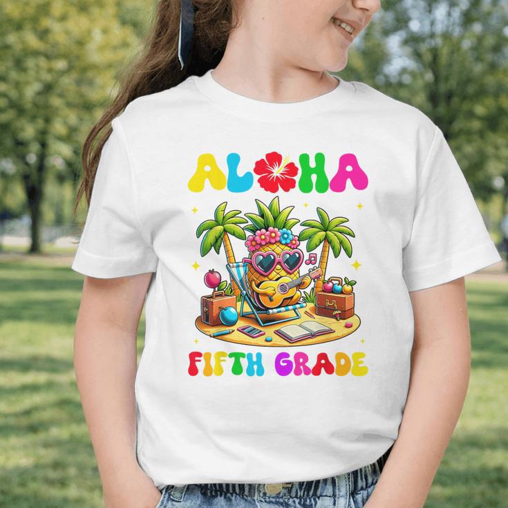Aloha Fifth Grade Pineapple Hawaii Back To School Kids Girl Graphic Toddler T-Shirt