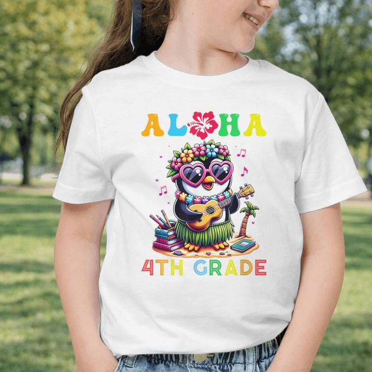 Aloha Fourth Grade Penguin Hawaii Back To School Kids Girl Graphic Toddler T-Shirt Aloha Fourth Grade Penguin Hawaii Back To School Kids Girl Graphic Toddler T-Shirt