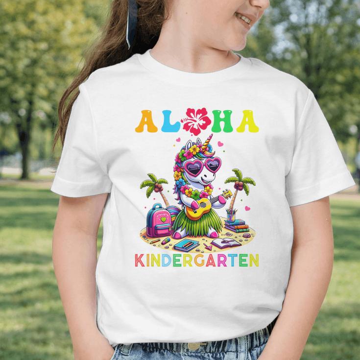 Aloha Kindergarten Unicorn Hawaii Back To School Kids Girl Graphic Toddler T-Shirt
